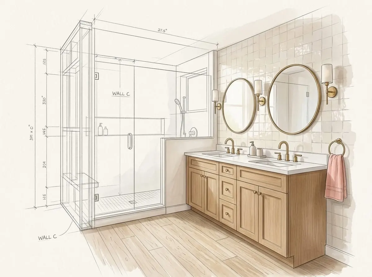 AI-generated concept: of the Warm Wood Vanity look