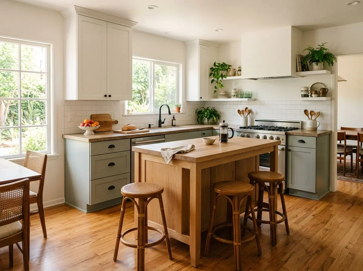 AI-generated concept: two-tone kitchen design render
