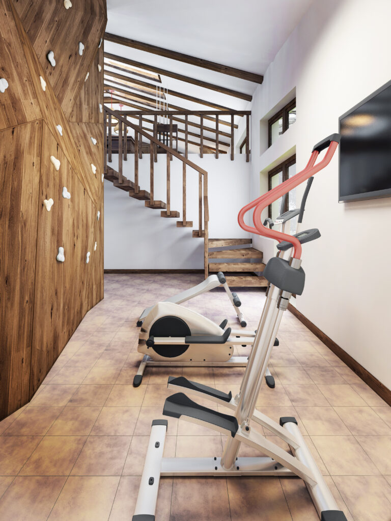 Basement home gym conversion in La Verne